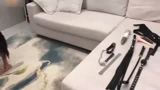 老婆调教的小三本以为给小三个教训，没想到小骚逼是个骚货把骚逼爽飞了主动给老婆舔逼舔尿她一脸